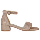 Girls Rose Gold Embellished Sandals, 1, hi-res