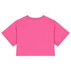 Girls Pink Teddy Bear Logo Shorts Set, 1, hi-res