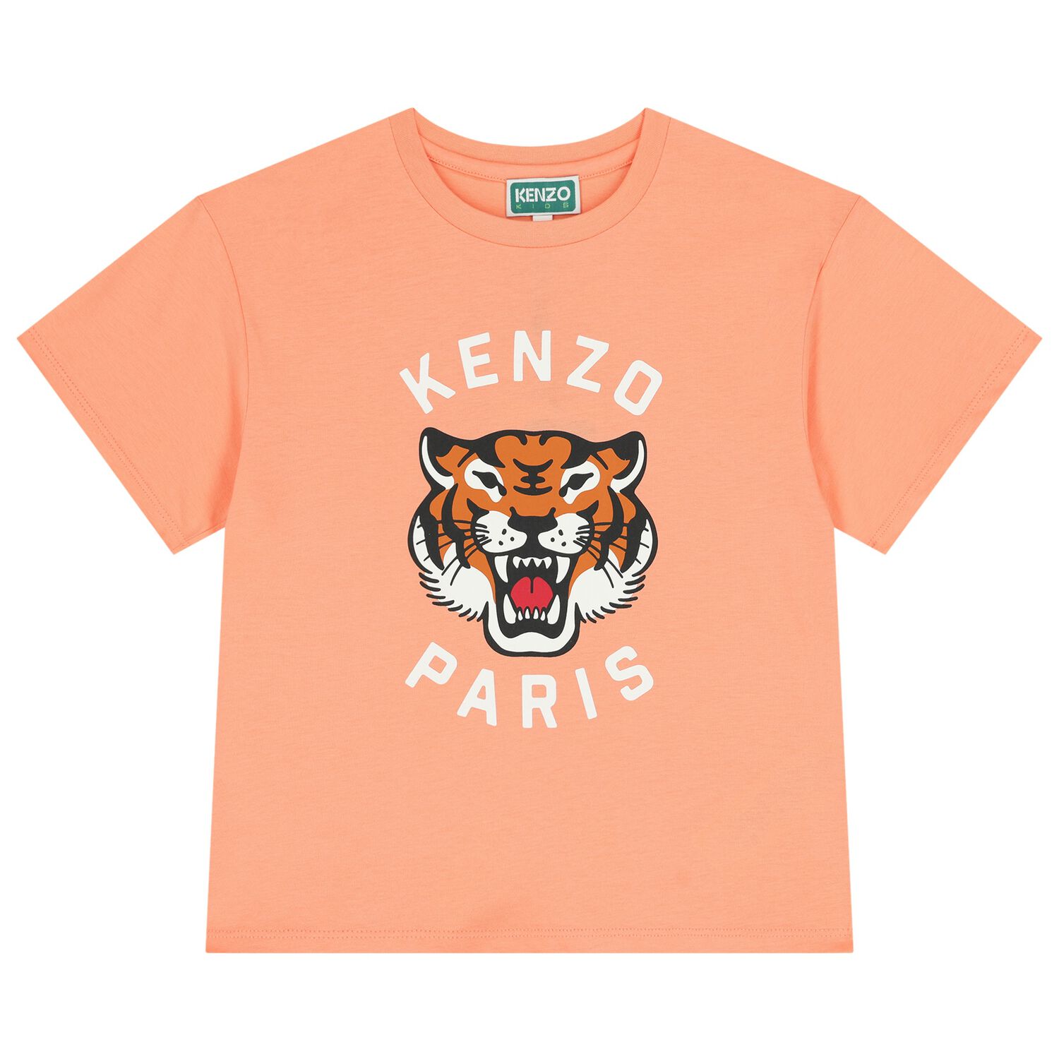 Girls Orange Tiger Logo T-Shirt, 1, hi-res