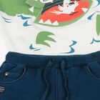 Boys Ivory & Navy Blue Alligator Shorts Set, 1, hi-res