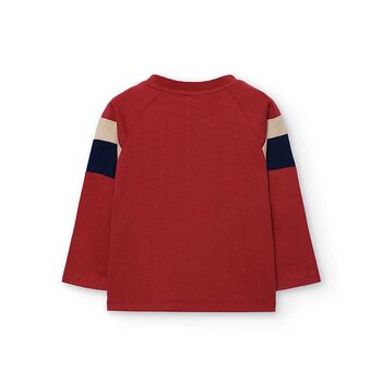 Boys Red Logo Long Sleeve Top