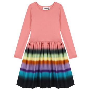 Girls Pink Striped Dress