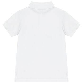 Boys White Logo Polo Shirt