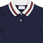 فستان بنات بخطوط ويب باللون الكحلى , 1, hi-res