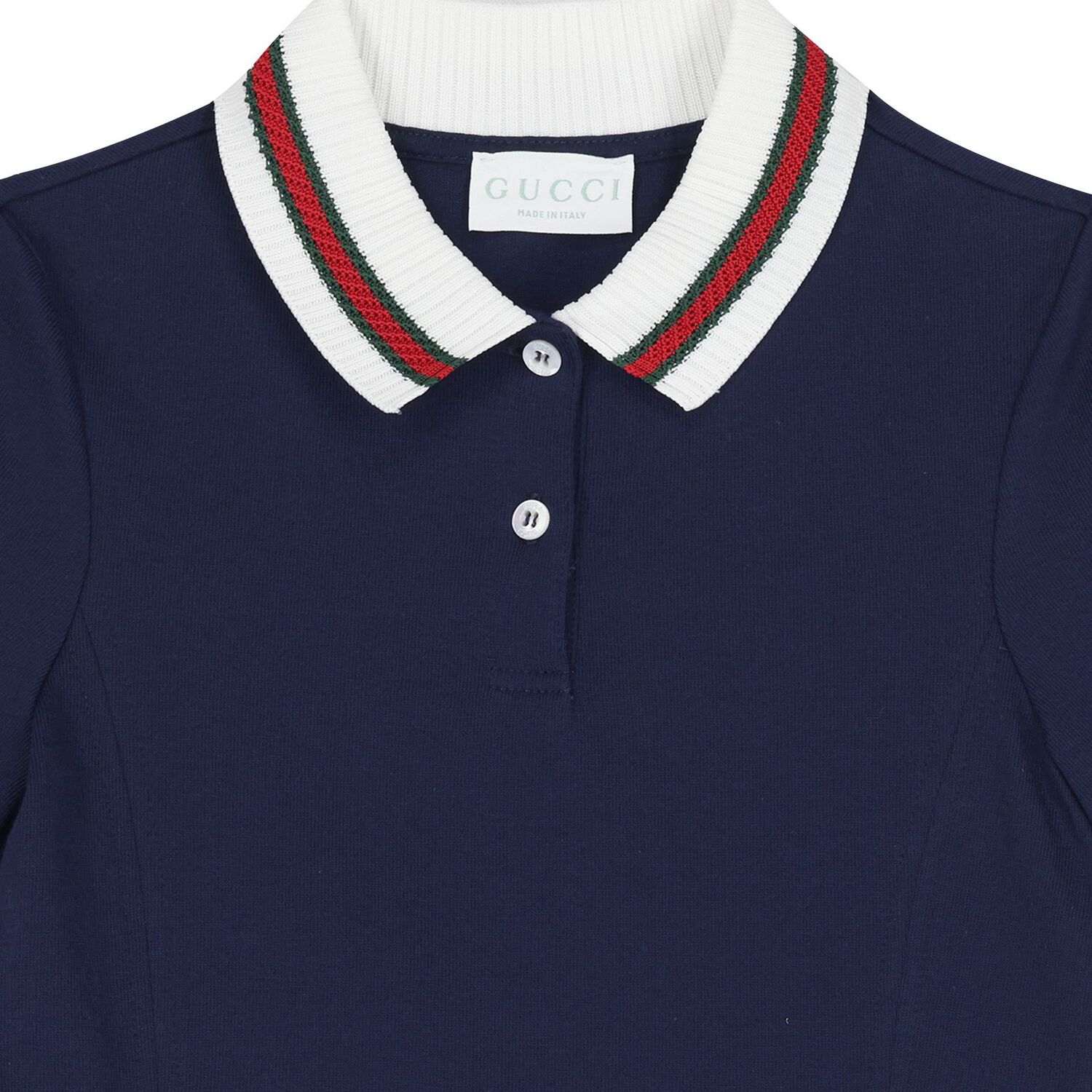 فستان بنات بخطوط ويب باللون الكحلى , 1, hi-res