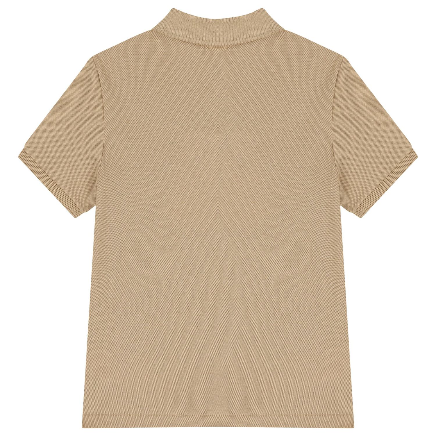 Boys Beige Logo Polo Shirt, 8, hi-res