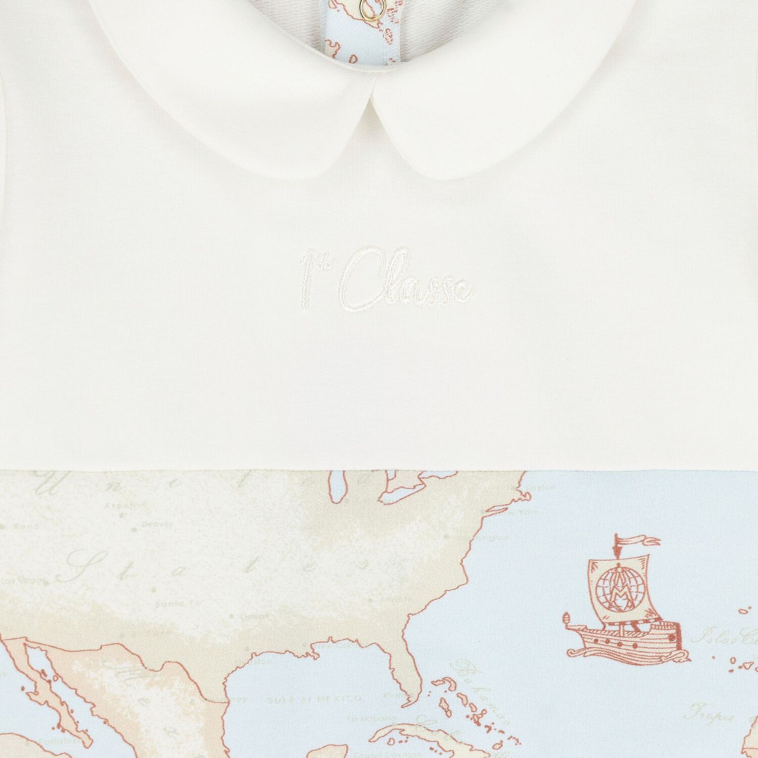 Baby Boys Beige & Blue Geo Map Babygrow Gift Set, 2, hi-res