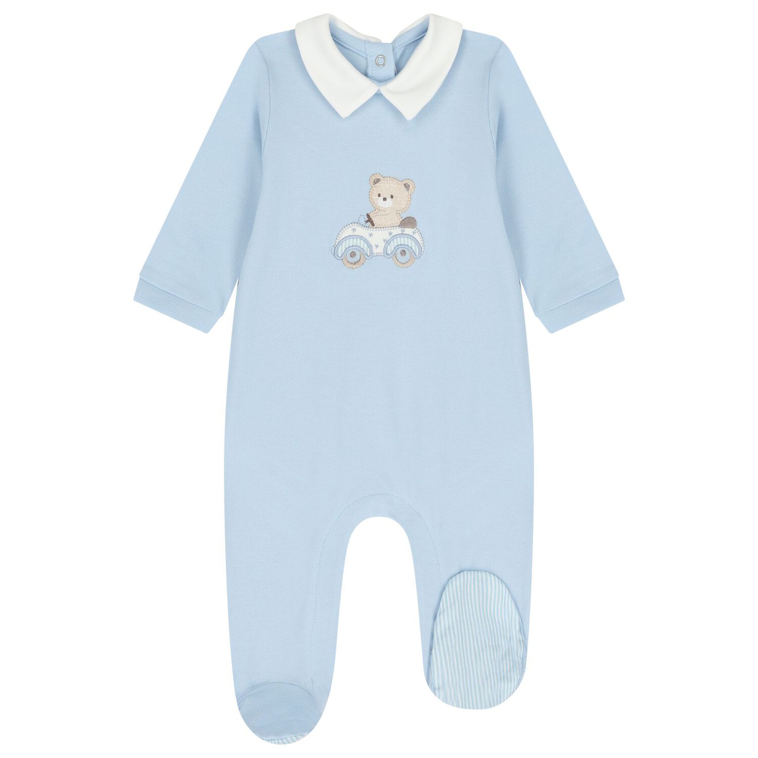 Baby Boys Ivory & Blue Babygrows ( 2-Pack ), 2, hi-res