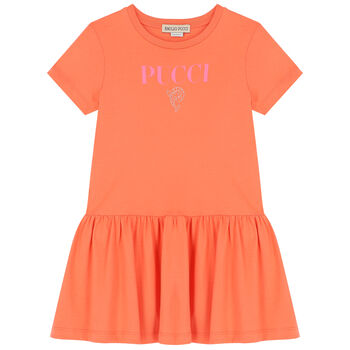 Girls Coral Logo Dress