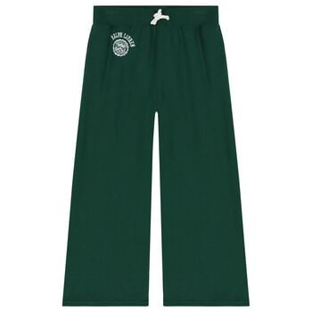 Girls Green Logo Joggers