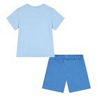 Younger Boys Blue Shorts Set, 2, hi-res