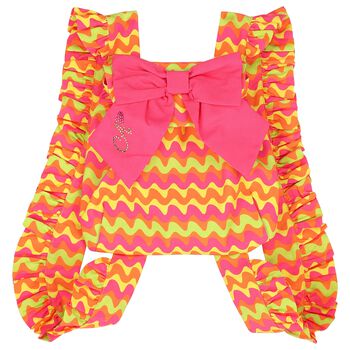Girls Pink, Orange & Yellow Ruffle Backpack