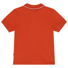 Younger Boys Orange Logo Polo Shirt, 1, hi-res