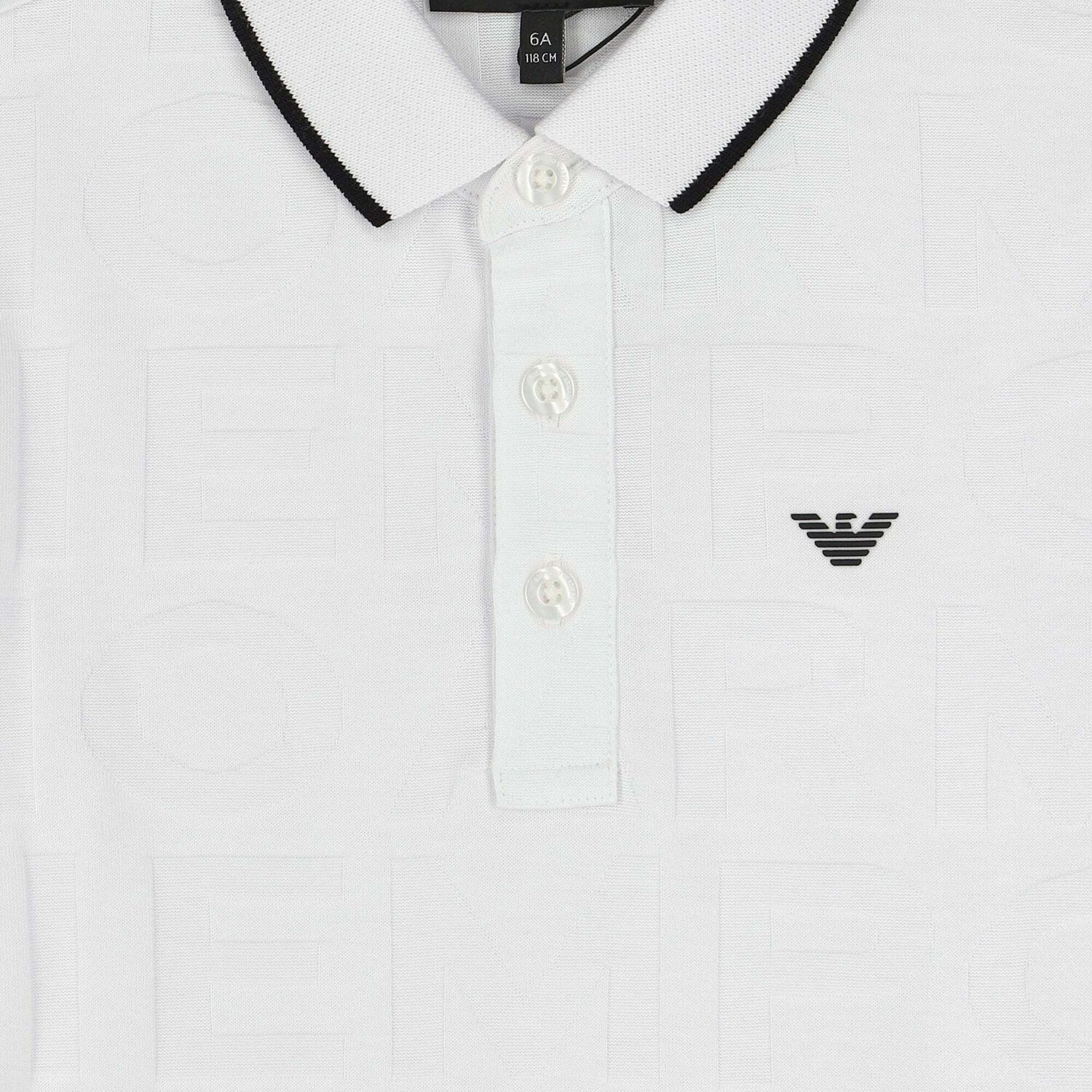 Boys White Logo Polo Shirt, 1, hi-res