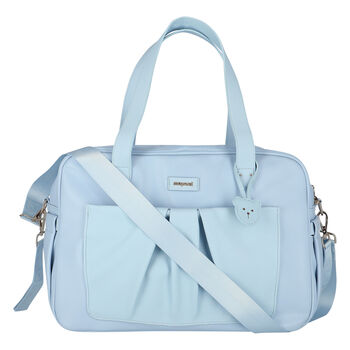 Blue Faux Leather Baby Changing Bag