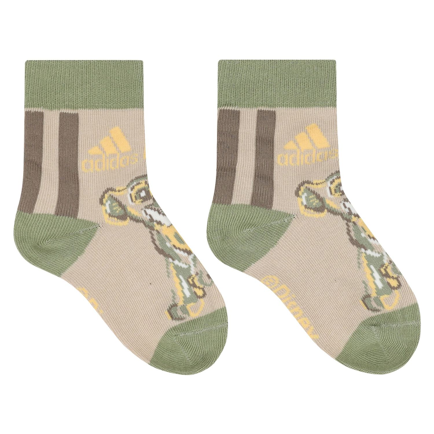 Beige, Grey & Green Logo Socks ( 3- Pack ), 1, hi-res