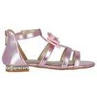 Girls Pink Diamante Bow Sandals, 2, hi-res