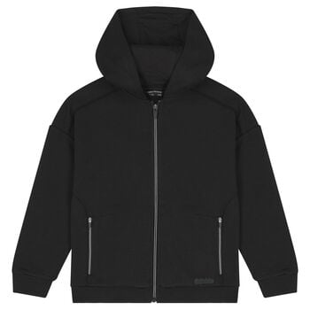 توب اولاد بغطاء للراس وسحاب بالشعار باللون الاسود