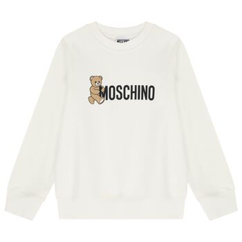 White Teddy Bear Logo Sweatshirt