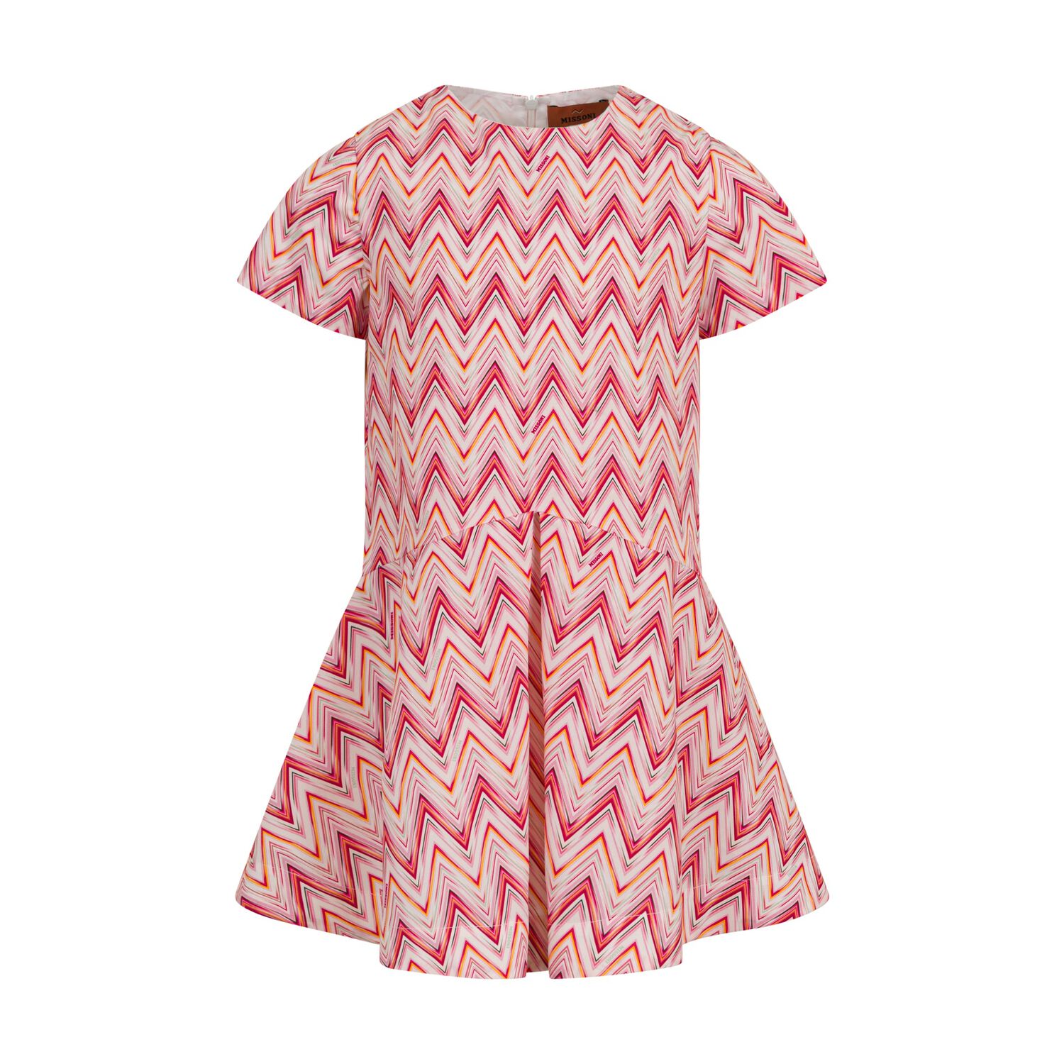 Girls Pink Zig Zag Dress, 1, hi-res
