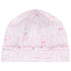 Baby Girls White & Pink Delicate Blooming Bow Hat, 1, hi-res