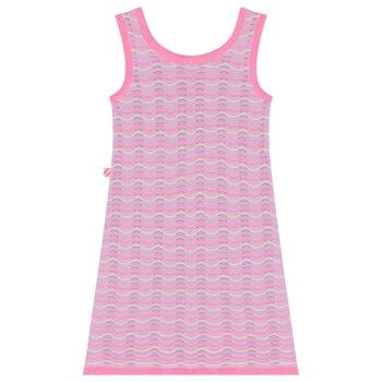 Girls Pink & Purple Crochet Dress