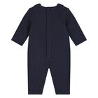 Baby Boys Navy Blue Romper Suit, 1, hi-res