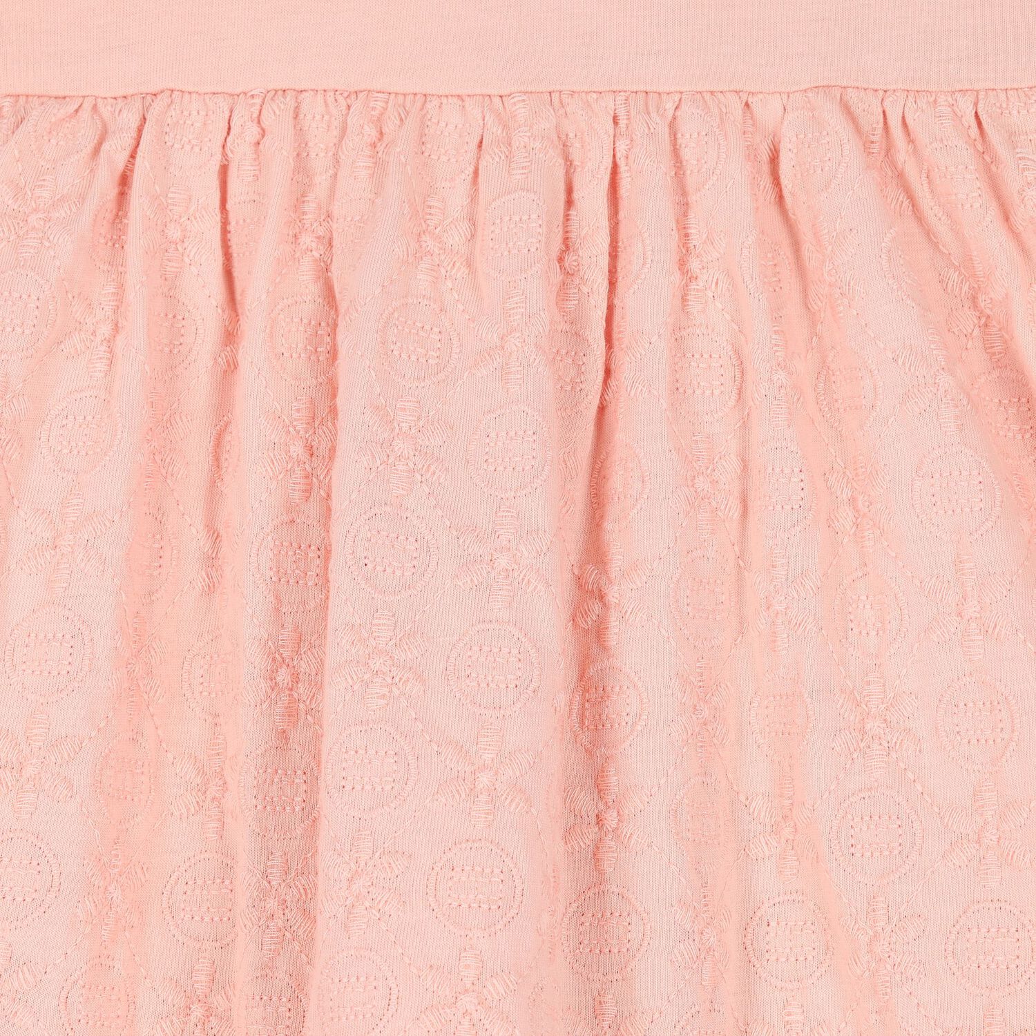 فستان بنات بولو قطن مطرز باللون الوردي , 1, hi-res image number null