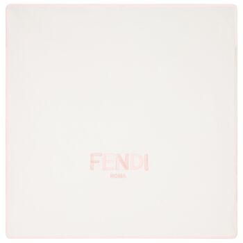 Baby Girls Ivory & Pink Logo Blanket