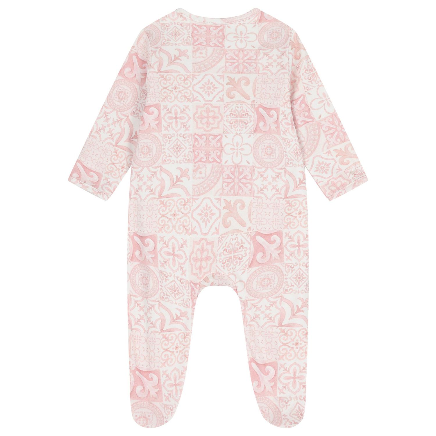 Baby Girls Pink & White Babygrow, 2, hi-res