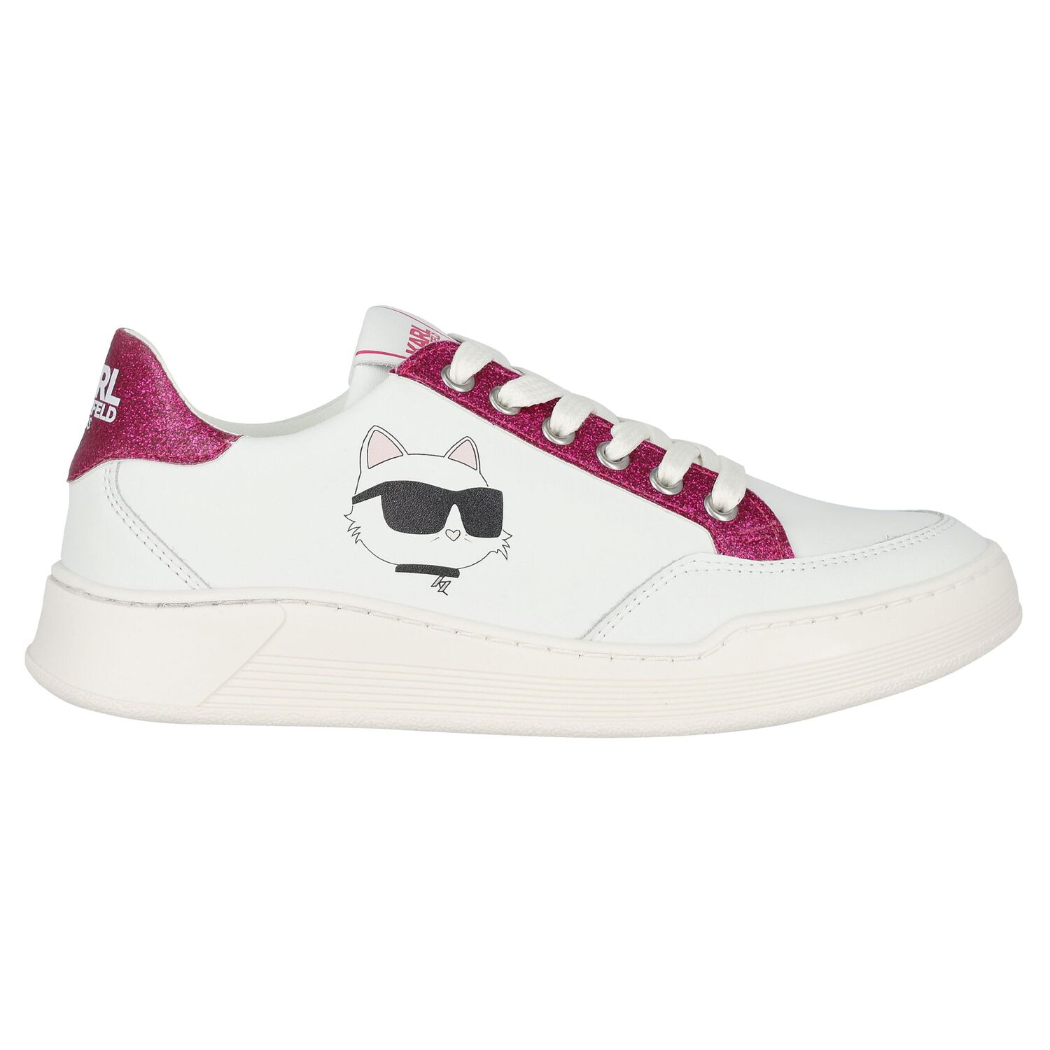 Girls White Logo Trainers, 1, hi-res image number null