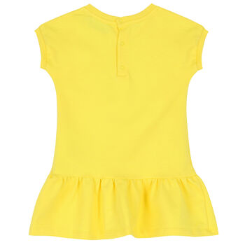 Younger Girls Yellow Teddy Logo Dress
