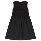 فستان بنات بالشعار باللون الأسود, 1, hi-res