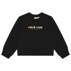 Girls Black Logo Sweatshirt, 1, hi-res