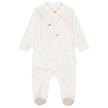 Baby Girls Ivory Heart Babygrow
