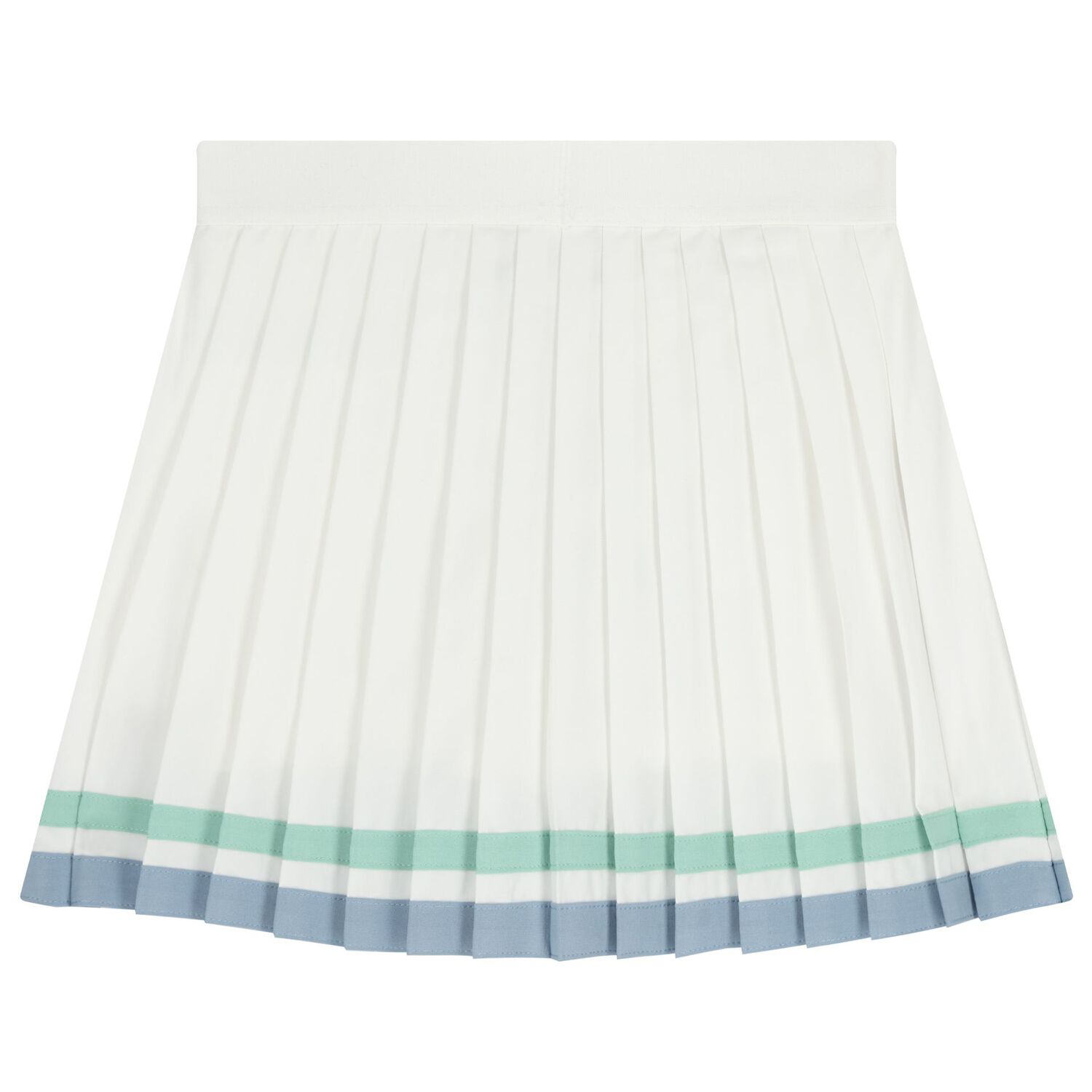 Girls White Logo Pleated Skirt, 1, hi-res