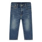 Baby Boys Blue Logo Jeans, 1, hi-res