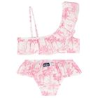 بيكيني بنات بطبعة باللون الابيض و الوردي, 1, hi-res