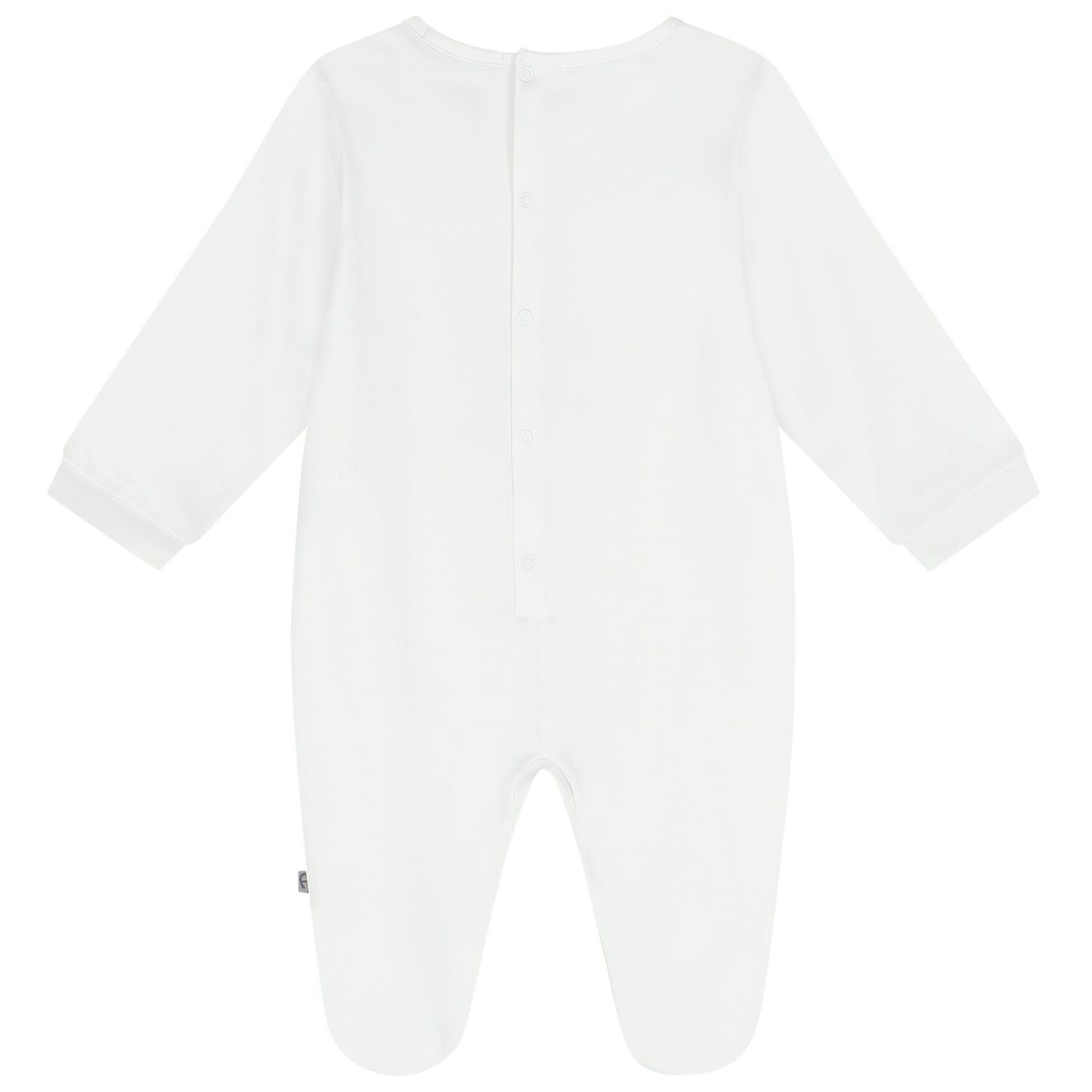White Teddy Bear Logo Babygrow, 1, hi-res image number null