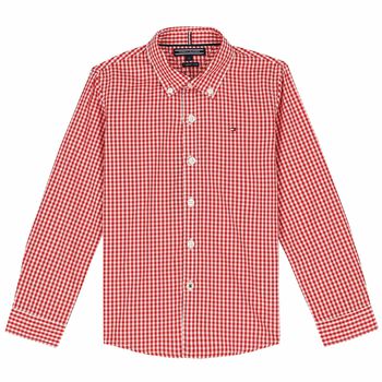 Boys Red & White Logo Shirt
