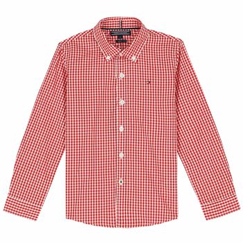 Boys Red & White Logo Shirt