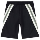 Boys Navy Blue Logo Shorts, 1, hi-res