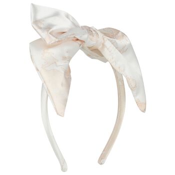 Girls Ivory & Beige Geo Map Headband