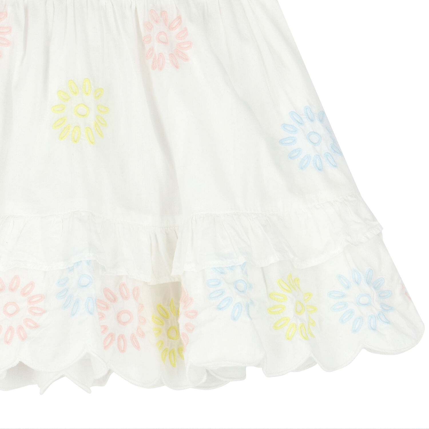 تنورة مطرزة بطبعة الزهور باللون الأبيض, 1, hi-res image number null