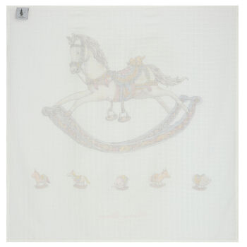 Ivory Rocking Horse Swaddle Blanket