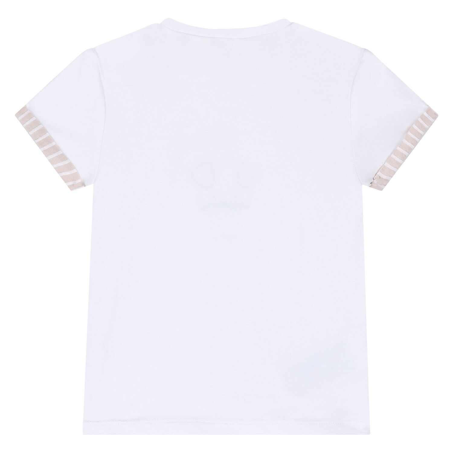 طقم شورت وقبعة مخطط باللونين الأبيض والبيج للأولاد الصغار, 1, hi-res