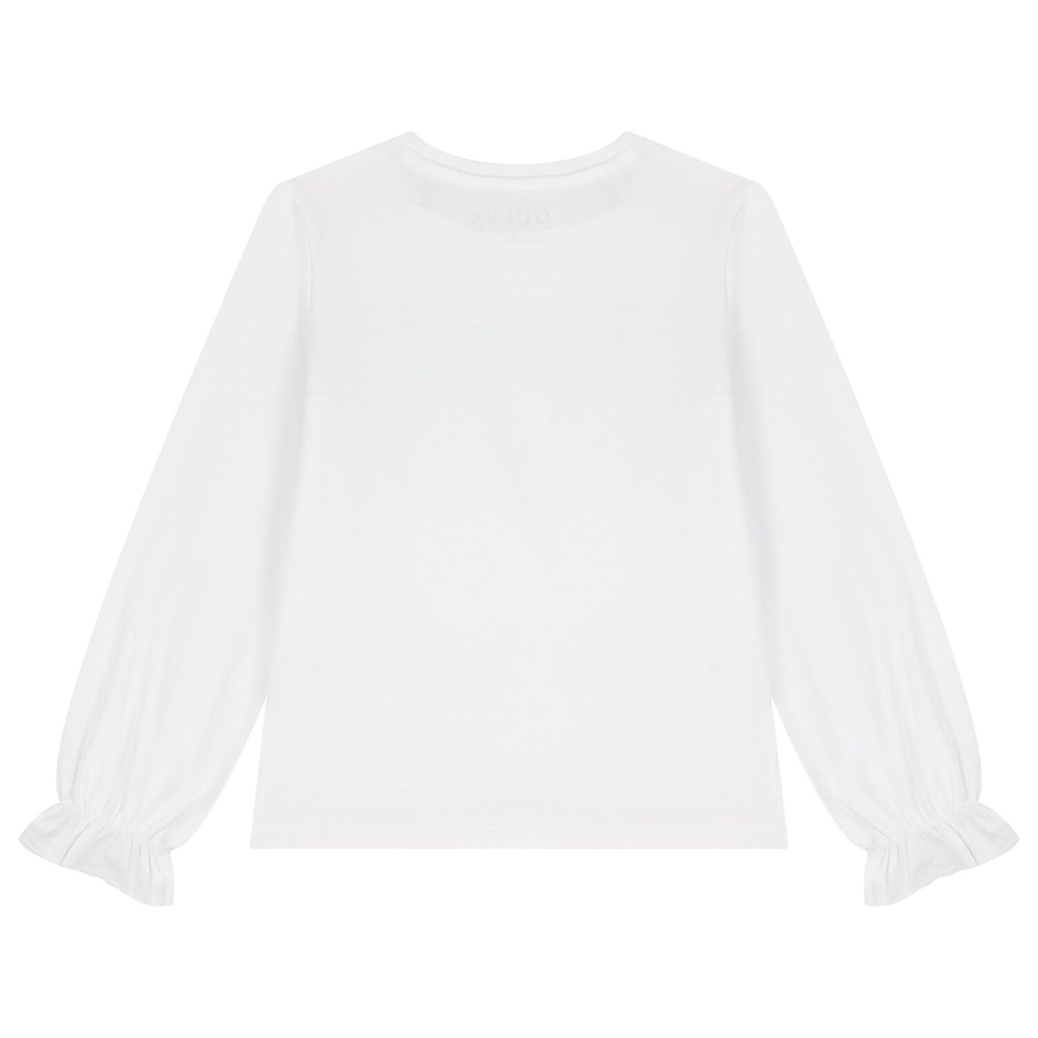 Girls White Logo Long Sleeve Top, 1, hi-res image number null