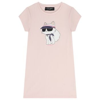 Girls Pink Choupette T-Shirt Dress
