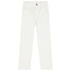 Boys White Chino Trousers, 2, hi-res