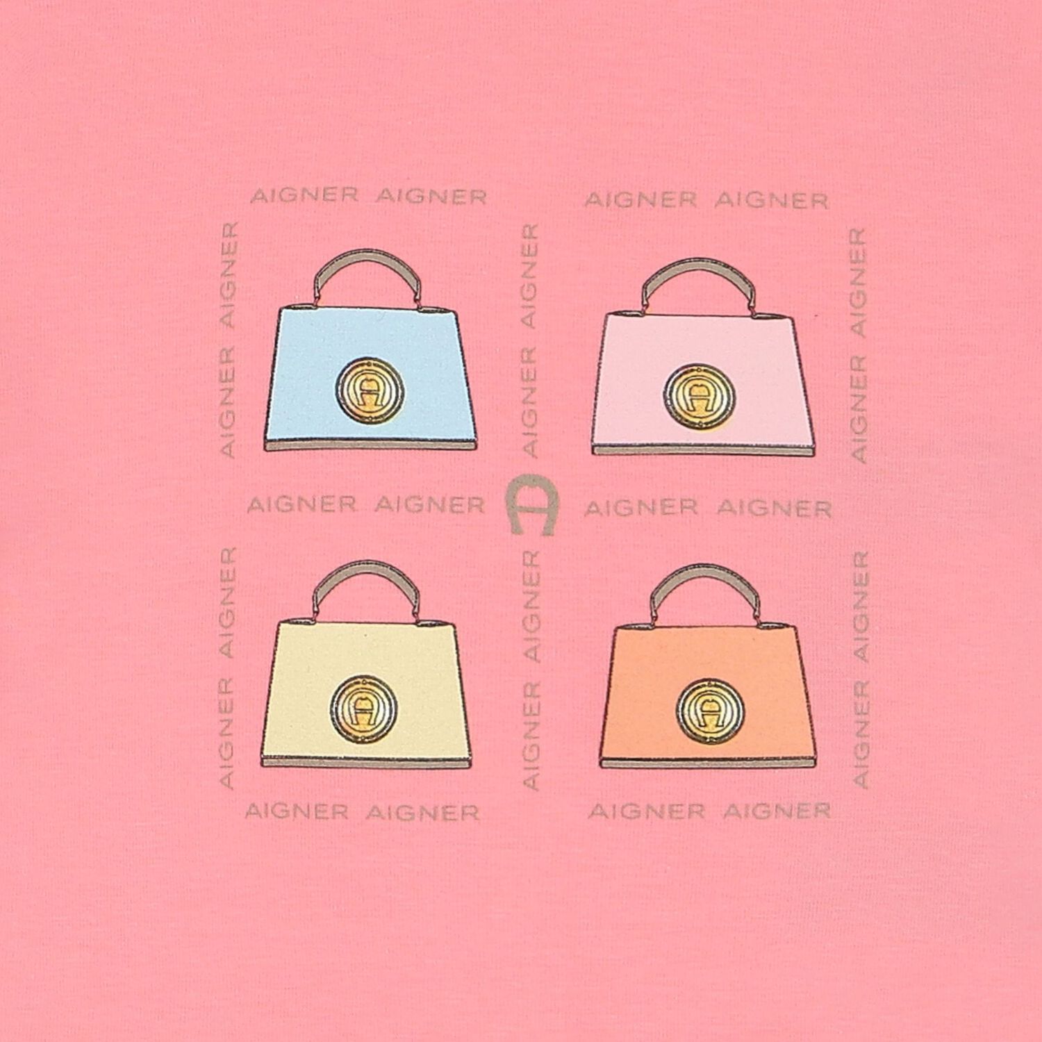 فستان بنات بالشعار وطبعة حقيبة باللون الوردى, 2, hi-res